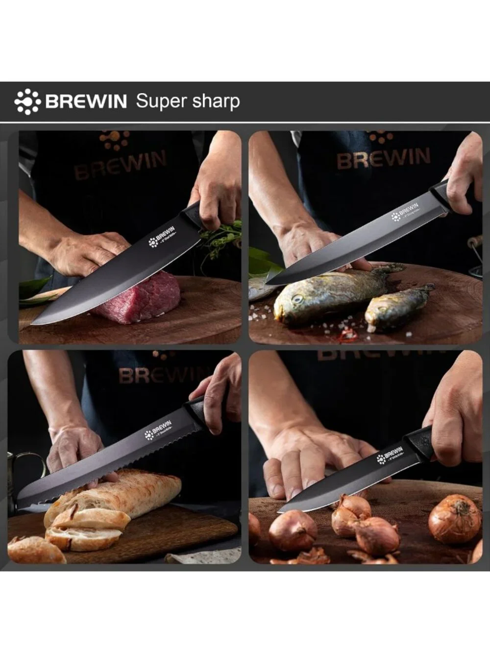 Essential Kitchen Knife Set with Universal Block - Perfect for Home, Apartment